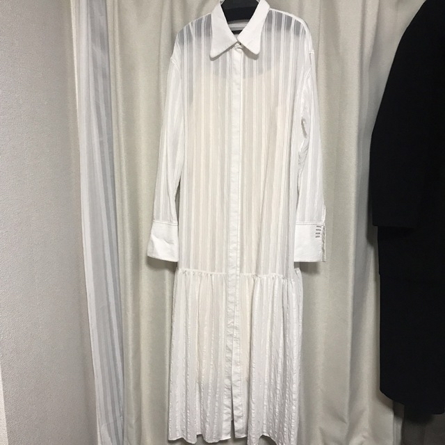 埼玉激安 トゥデイフル Sheerstripe Shirts Dress ホワイト38