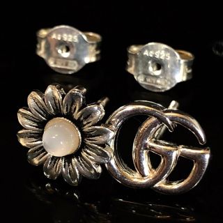 レア!GUCCI グッチ ダブルG フラワー ドロップ ピアス ターコイズ
