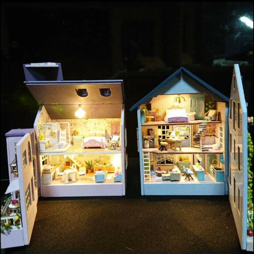 ドールハウス。青or紫。キット、完成品オーダー