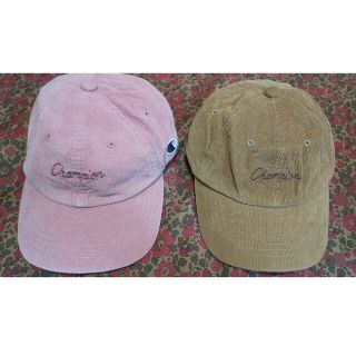 チャンピオン(Champion)のチャンピオン Champion コーデュロイ 帽子 キャップ ピンク・ブラウンセ(キャップ)