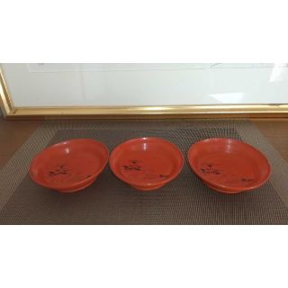 漆器 小皿 3客 工芸品 漆芸 コレクション　時代物(漆芸)