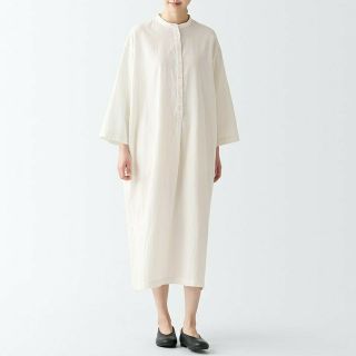 ムジルシリョウヒン(MUJI (無印良品))の≪新品≫ 無印良品 ダブルガーゼ ワンピース／Ｍ／アイボリー(ひざ丈ワンピース)