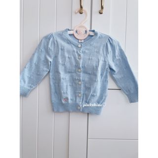 ラルフローレン(Ralph Lauren)のRalph Laurentハート編みカーディガン/18M/BLUE(カーディガン/ボレロ)