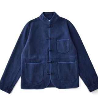 新品！ 剣道着 刺し子 チャイナ ジャケット M インディゴ KENDO 刺子(カバーオール)