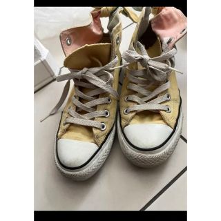 オールスター(ALL STAR（CONVERSE）)のコンバースハイカットイエロー　かかとリボン(スニーカー)