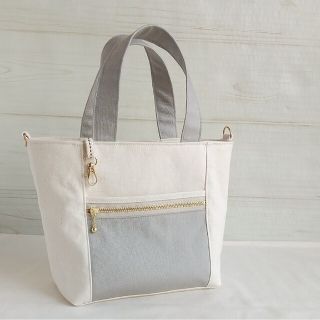 ミニトートバッグ【帆布 キナリ】/ ハンドメイド(バッグ)