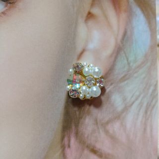 パールビジューピアス イヤリング ハンドメイド オリジナルピアス(ピアス)