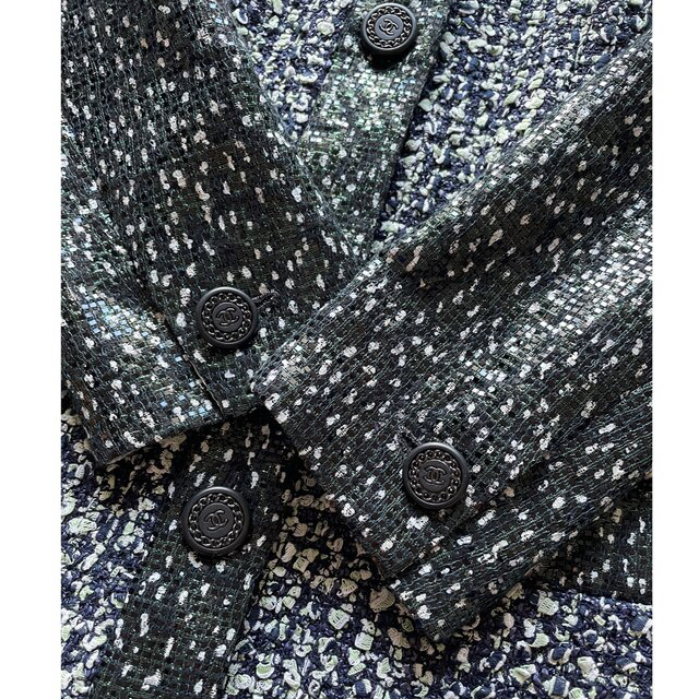 極美品✨ CHANEL ツイード ニット ピーコート ジャケット ココマーク
