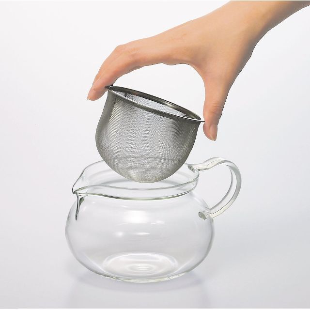 HARIOハリオ 茶茶急須 透明 実用容量450ml 丸 電子レンジ対応 CHJ