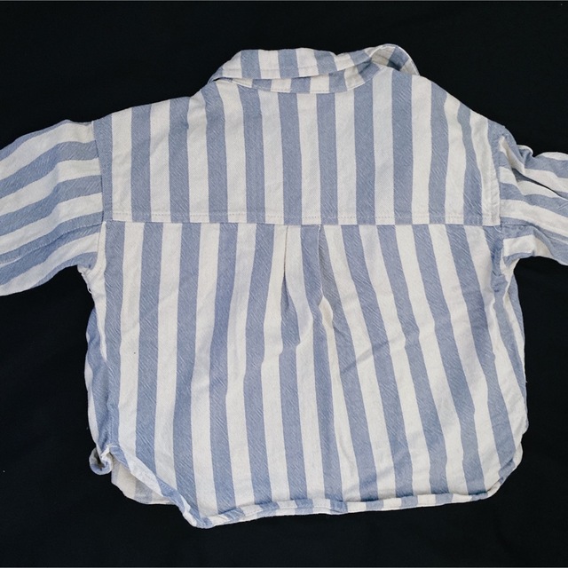 futafuta デニム ストライプシャツ 80cm キッズ/ベビー/マタニティのベビー服(~85cm)(シャツ/カットソー)の商品写真