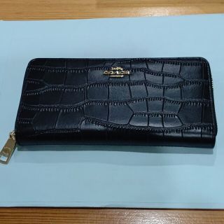 コーチ(COACH)のコーチ クロコダイル柄 ラウンドファスナー長財布 [一応訳あり品](長財布)