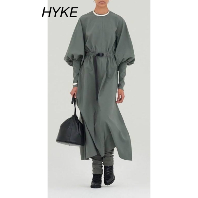 HYKE T/C ギャザードレス バルーンスリーブ サイズ1-