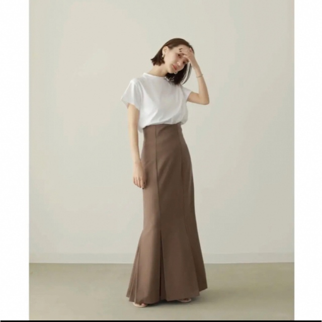 louren mermaid pleats skirt(brown)