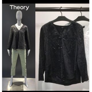 セオリー(theory)のTheory　レースブラウス　黒(シャツ/ブラウス(長袖/七分))