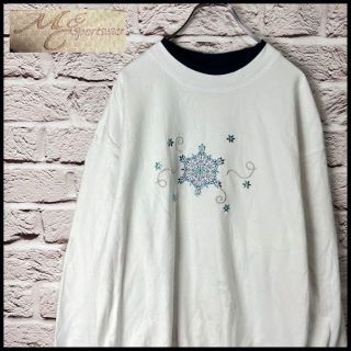 【US古着】Mccc Sports wear　トレーナー　刺繍　US系【L】(スウェット)