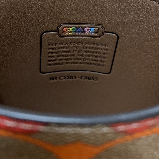 【美品】コーチ COACH レインボー シグネチャー ボトルケース マルチカラー