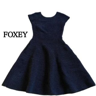 フォクシー(FOXEY)のフォクシー ニットドレス 40(ひざ丈ワンピース)