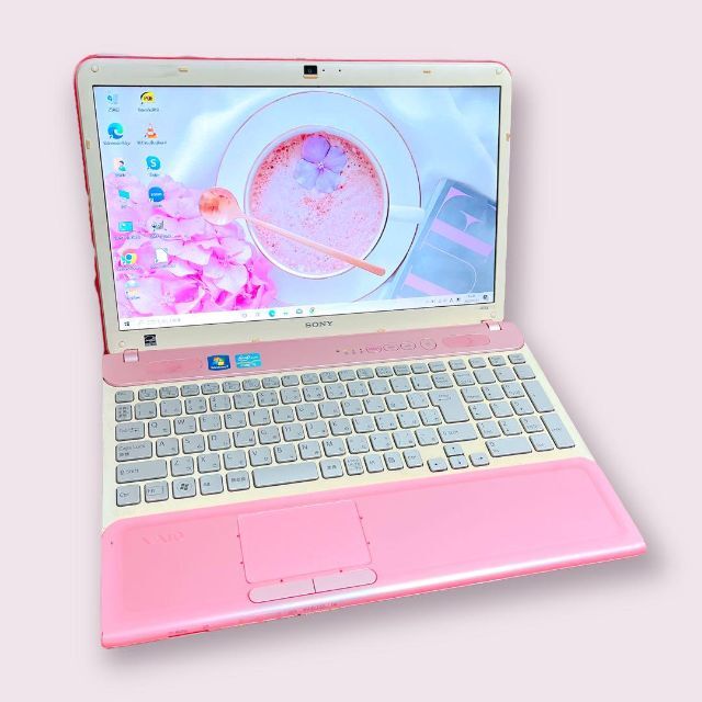 ピンクVAIO❤️可愛いノートパソコン WEBカメラ 小型軽量✨設定済