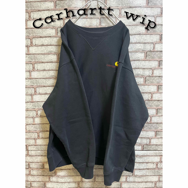 フォロー割】Carhartt wip ロゴ刺繍 スウェット ブラック L-