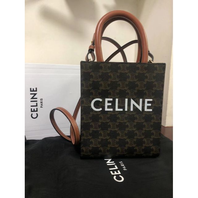 品質が celine - CELINE セリーヌ ミニ バーティカルカバ トリンオフ