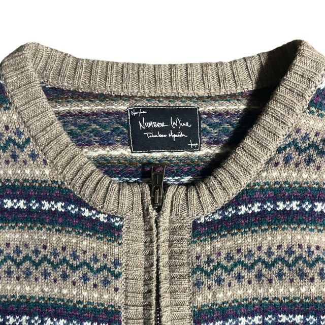 08AW NUMBER NINE portland期 zip up knit 3 ナンバーナイン ZIP ニット ジャケット ジップ カーディガン