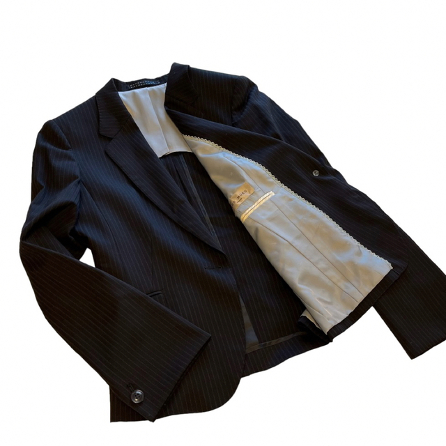 3点セット プレシャスストレッチ シルク混 スーツ lesmues 美品 3点セット プレシャスストレッチ シルク混 スーツ lesmues 美品