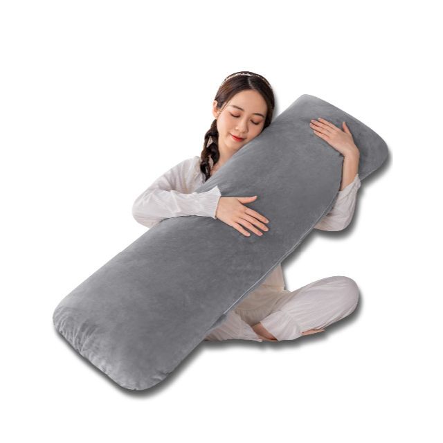 色:グレー】抱き枕 抱きまくら だきまくら 120cm 横向き寝 気持ちいい