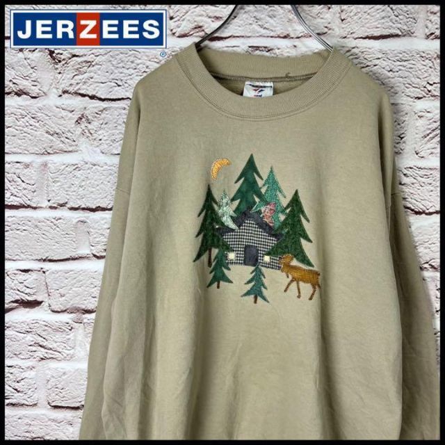 JERZEES - 【US古着】JERZEES トレーナー スウェット 刺繍 US系【L】の