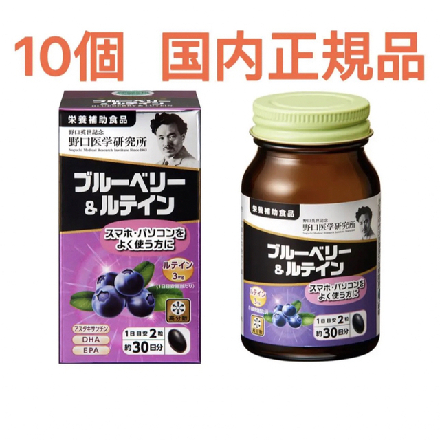 野口医学研究所 ブルーベリー＆ルテイン 10個 国内正規品 未開封 未使用