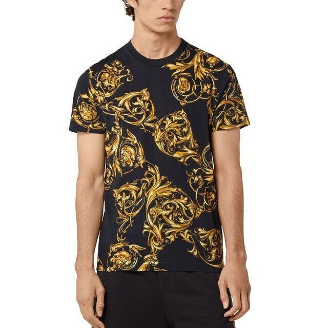 VERSACE JEANS COUTURE Tシャツ バロック ブラック