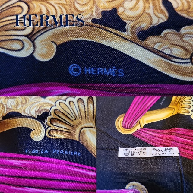 Hermes(エルメス)のHERMES　エルメス　スカーフ　カレ　90　シルク レディースのファッション小物(バンダナ/スカーフ)の商品写真