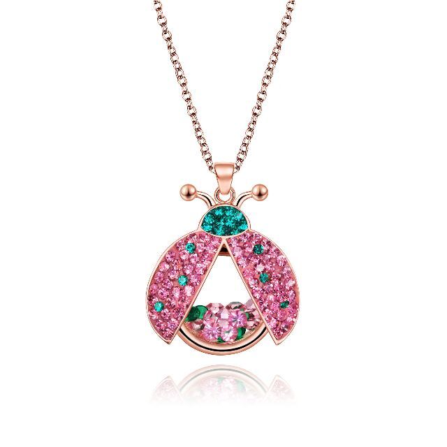 superchic Jewelry キュートなピンクとグリーンのてんとう虫 ロケ