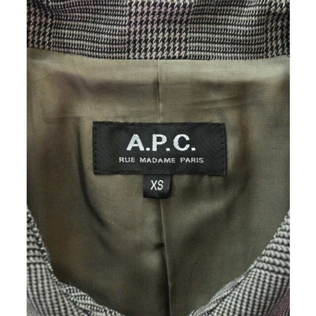 A.P.C. ステンカラーコート XS グレーxこげ茶(グレンチェック) 【古着】【中古】 メンズのジャケット/アウター(ステンカラーコート)の商品写真