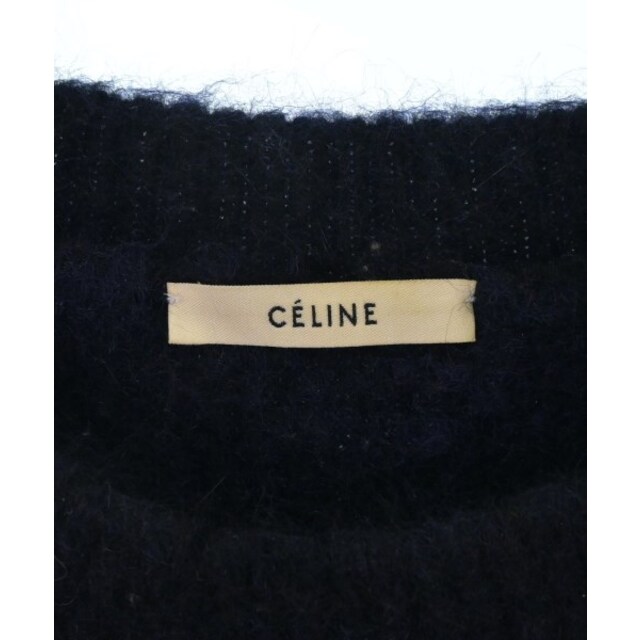 CELINE セリーヌ ニット・セーター S 黒x青(ボーダー)