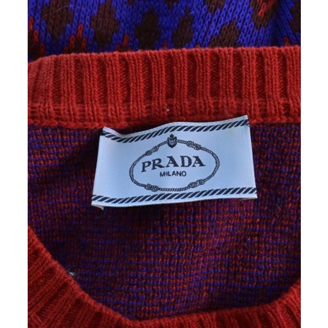 PRADA(プラダ)のPRADA プラダ ニット・セーター 42(XS位) 紫x赤x茶(総柄) 【古着】【中古】 メンズのトップス(ニット/セーター)の商品写真