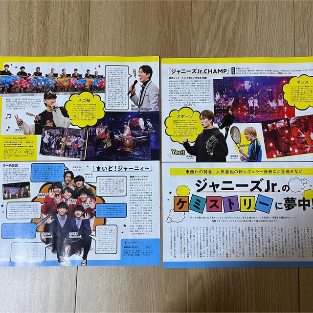 ジャニーズJr.(ジャニーズジュニア)のジャニーズJr. CHAMP    月刊ザテレビジョン 4月号　切り抜き エンタメ/ホビーの雑誌(アート/エンタメ/ホビー)の商品写真