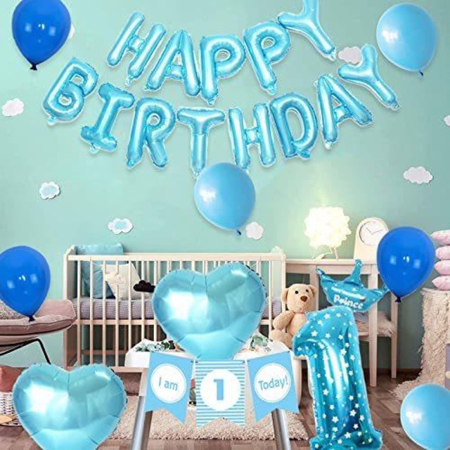 1歳 誕生日 飾り付け 男の子 女の子 Happy Birthday バルーンの通販 by