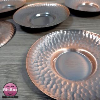 純銅茶托　４枚セット　【新品】(グラス/カップ)