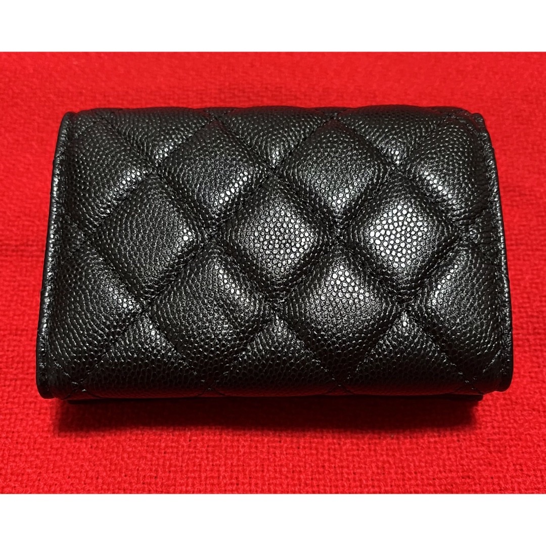 新品本物希少 CHANEL シャネル マトラッセ 三つ折り財布 黒 ブラック