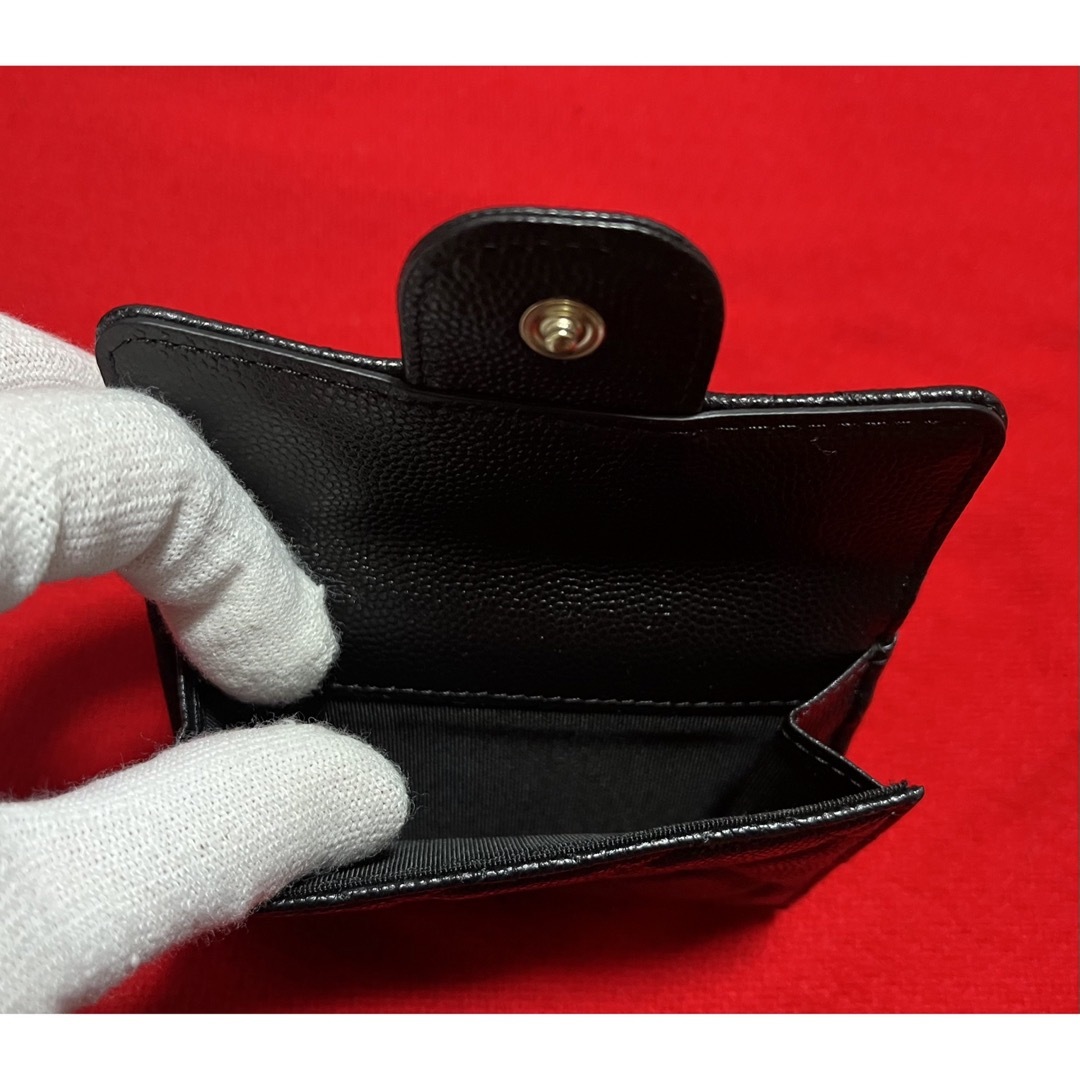 CHANEL - 新品本物希少 CHANEL シャネル マトラッセ 三つ折り財布 黒