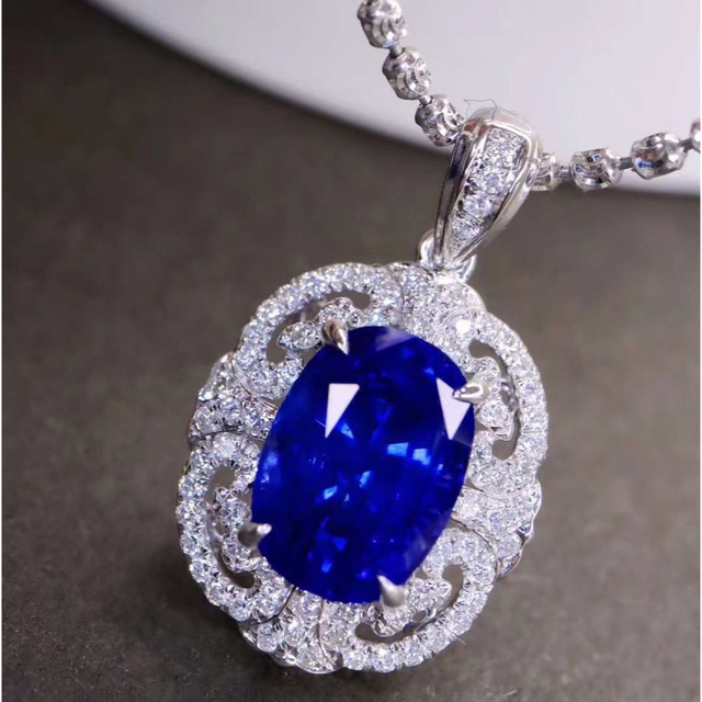 天然 ロイヤルブルーサファイア ダイヤ  ペンダントトップ3.3ct ¥ネックレス