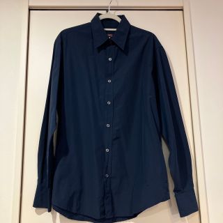 ステファネル(STEFANEL)のSTEFANEL ステファネル　XLネイビー無地シャツ(シャツ)