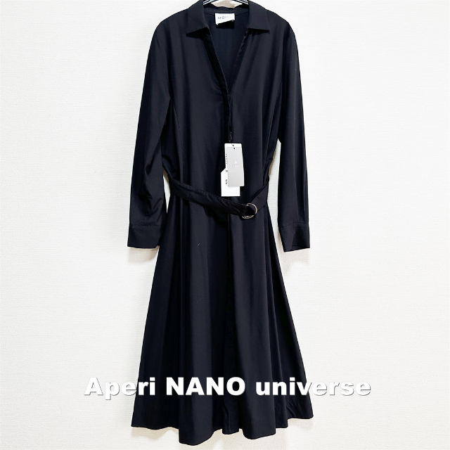 【APERI NANO universe】ベルテッドシャツワンピース 未使用品