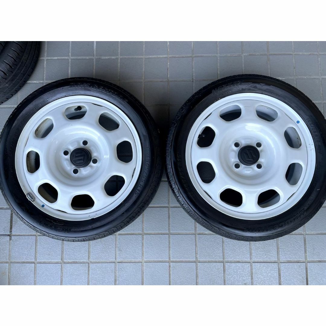 美品★軽自動車用タイヤセット★ホワイト★165/55R15　5分山 送料込み1 1