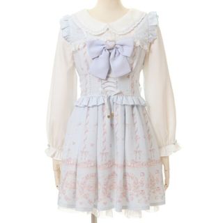 LIZ LISA - LIZ LISA Girls Party 柄ワンピース ブルーの通販|ラクマ