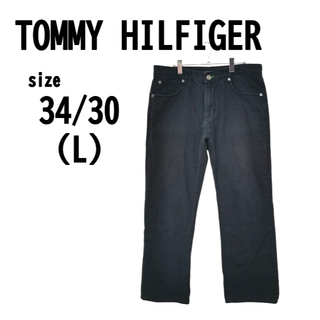 【L(34/30)】TOMMY HILFIGER トミー メンズ パンツ 黒(チノパン)
