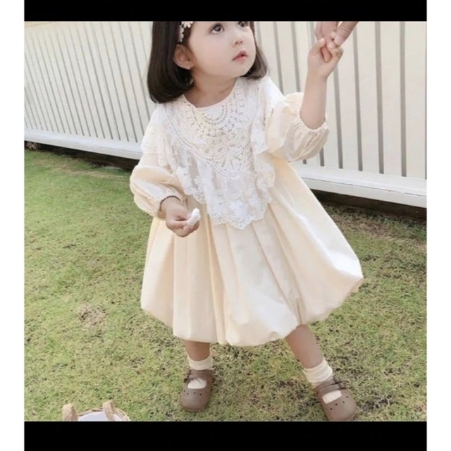 バルーンワンピース　ベビー　キッズ　お出かけ　フォーマル　セレモニー キッズ/ベビー/マタニティのキッズ服女の子用(90cm~)(ワンピース)の商品写真