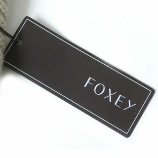 未使用品△正規品 FOXEY フォクシー 41542 レディース ミンクファー付き カシミヤ100% 長袖 リブニット オフタートル ライトベージュ 40
