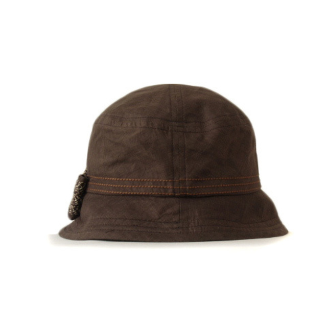 Borsalino(ボルサリーノ)のボルサリーノ Borsalino 帽子 ハットリボン コットン 茶 ブラウン レディースの帽子(その他)の商品写真
