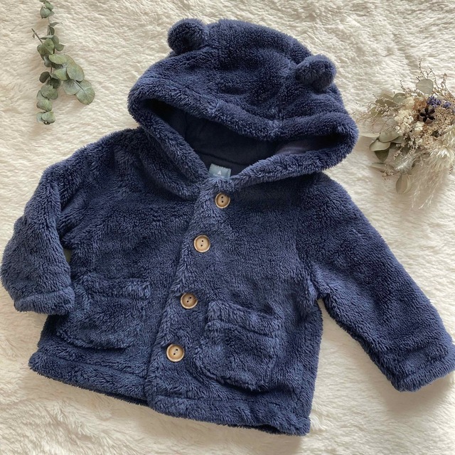 babyGAP(ベビーギャップ)の【美品】baby GAP クマ耳ボアパーカー　もこもこカーディガン　アウター キッズ/ベビー/マタニティのベビー服(~85cm)(ジャケット/コート)の商品写真